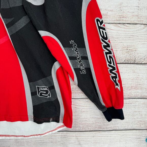 Vintage Answer Racing Long Sleeve Motocross Jersey Mens XXL White Black Red - Picture 6 of 12